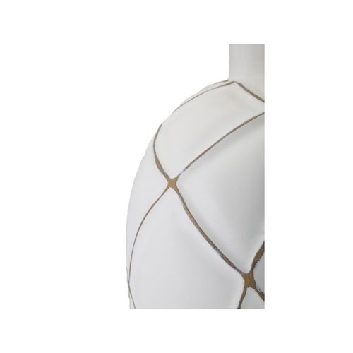 Lampe à Poser En Résine "lines" 60cm Blanc et Naturel