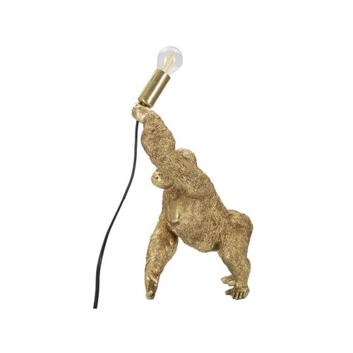Lampe à Poser En Résine "gorille" 40cm Or