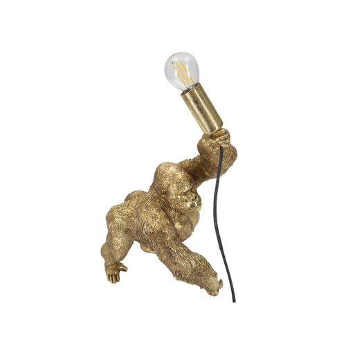 Lampe à Poser En Résine "gorille" 40cm Or