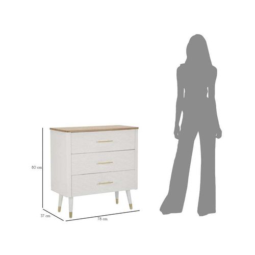 Commode En Bois 3 Tiroirs Matera 78 X 37 X 80 Cm