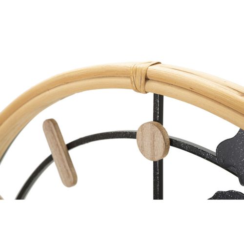 Horloge Murale En Métal "world" 60cm Noir et Naturel