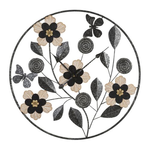 Horloge Murale En Métal "divaker" 67cm Noir