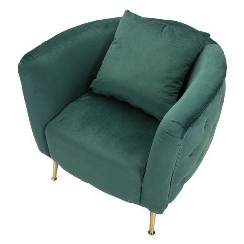 Fauteuil En Velours "bucarest" 76cm Vert