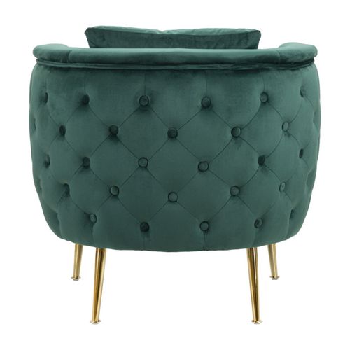 Fauteuil En Velours "bucarest" 76cm Vert