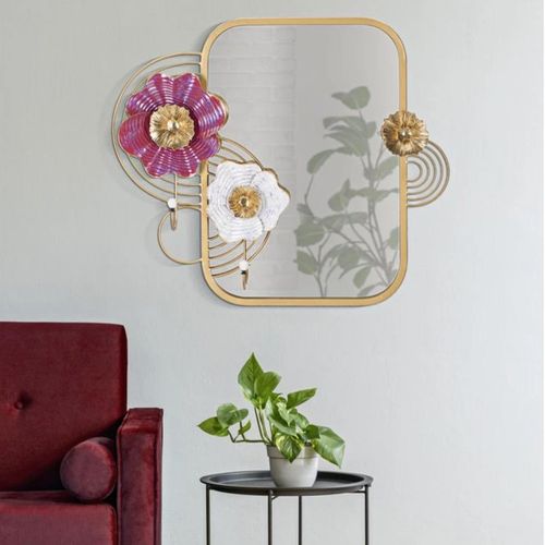 Miroir Mural Avec 2 Crochets "lovis" 75cm Multicolore
