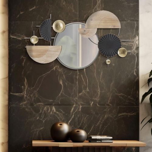 Miroir Avec Décorations En Métal Et Mdf Abstract 90.2 X 5.1 X 50.2 Cm