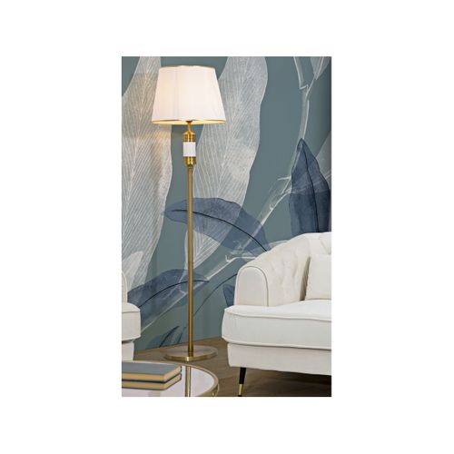 Lampadaire En Métal "whity" 160cm Blanc et Doré