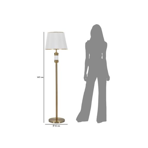 Lampadaire En Métal "whity" 160cm Blanc et Doré