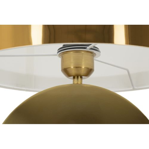 Lampe à Poser En Métal "coin" 53cm Or et Blanc