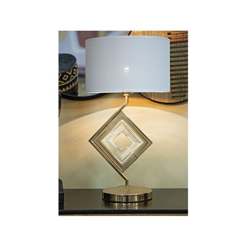 Lampe à Poser En Métal "move" 56cm Or et Blanc