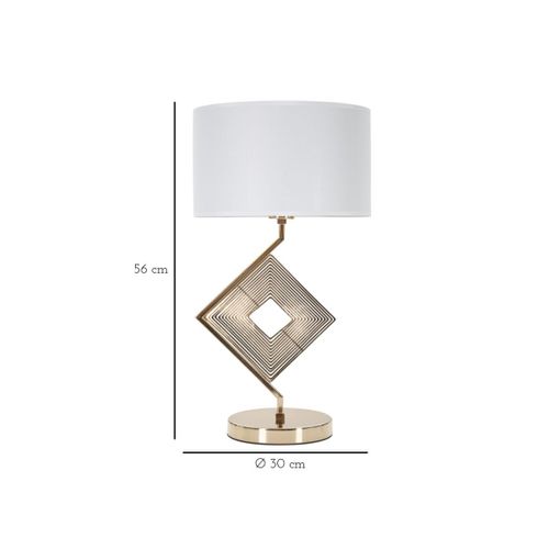 Lampe à Poser En Métal "move" 56cm Or et Blanc