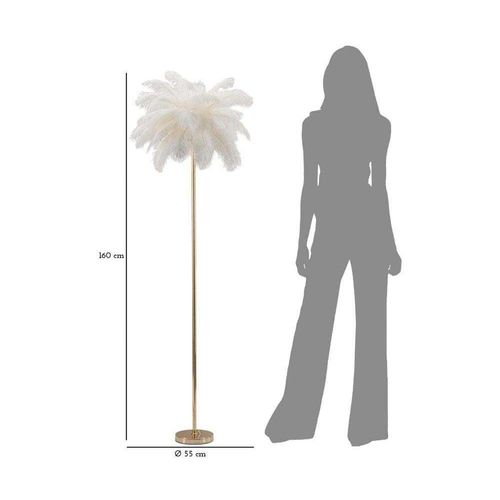 Lampadaire En Métal Et Plastique Palm 55 X 160 Cm Blanc