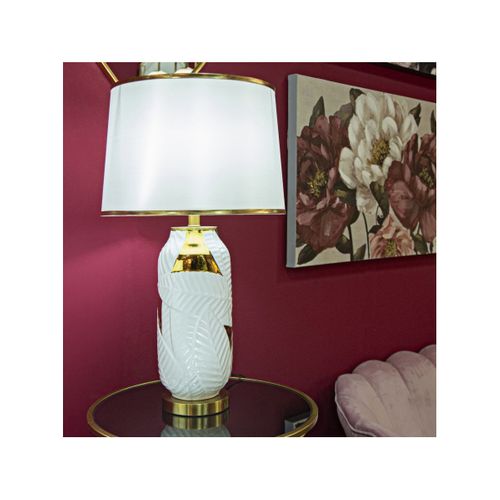 Lampe à Poser En Céramique "camille" 70cm Blanc