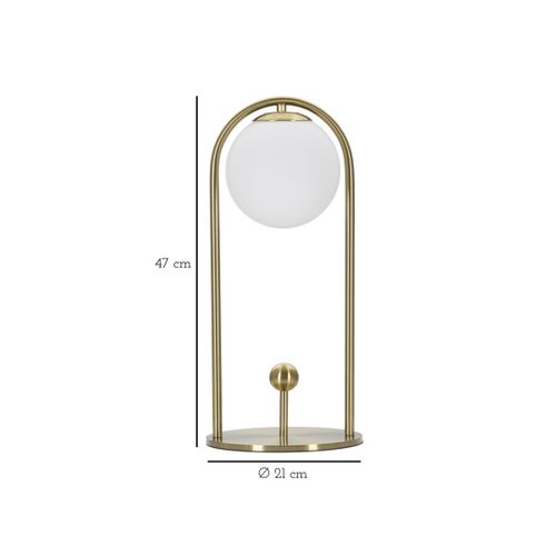 Lampe à Poser Design Arc "luci" 47cm Blanc et Or