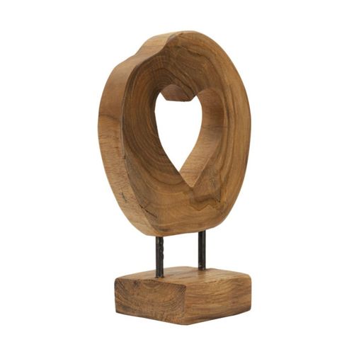 Objet Déco Cœur En Teck "hasi" 28cm Naturel
