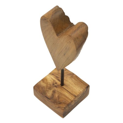 Objet Déco En Teck "cœur" 25cm Naturel