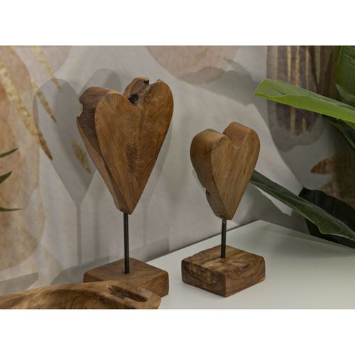 Objet Déco En Teck "cœur" 25cm Naturel