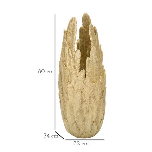 Vase Design Plumes "feathers" 80cm Doré