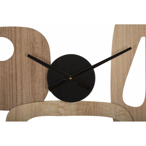 Horloge Murale Design "mot" 60cm Naturel et Noir