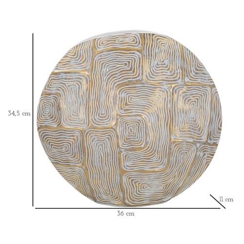 Vase Design En Résine "elips" 36cm Doré