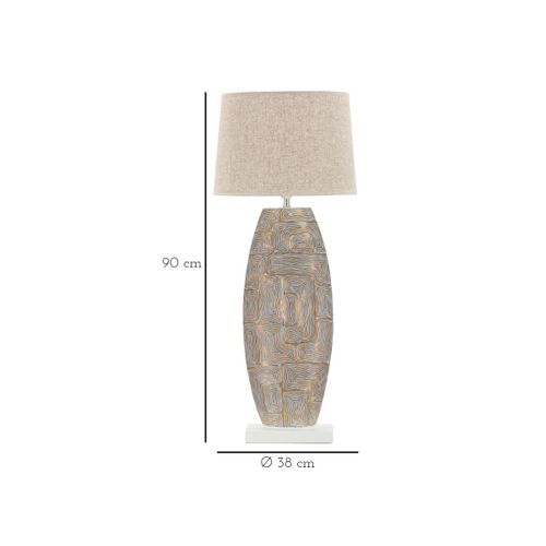 Lampe à Poser En Résine "elips" 90cm Or