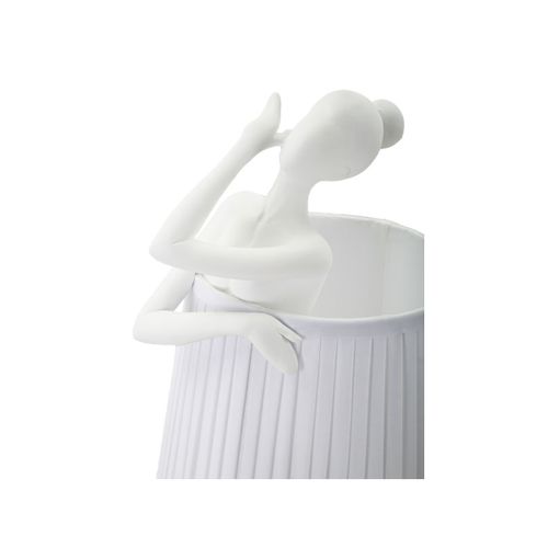 Lampe à Poser En Résine "ballet" 62cm Blanc