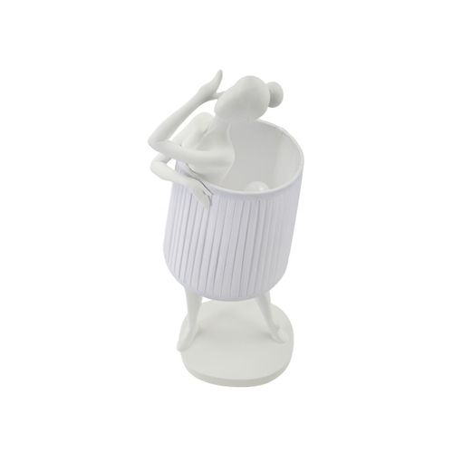 Lampe à Poser En Résine "ballet" 62cm Blanc