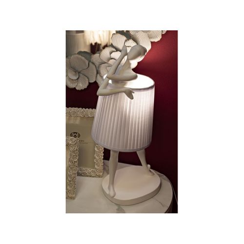 Lampe à Poser En Résine "ballet" 62cm Blanc