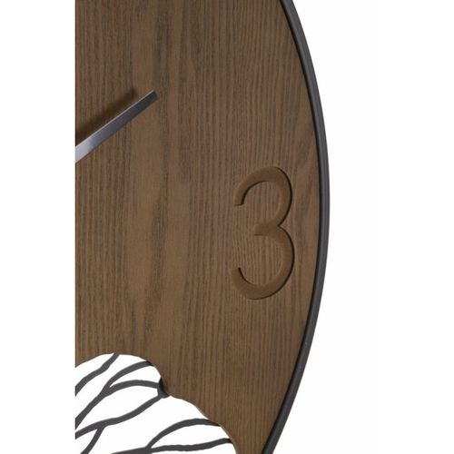Horloge Murale Design "leaf" 60cm Marron et Noir