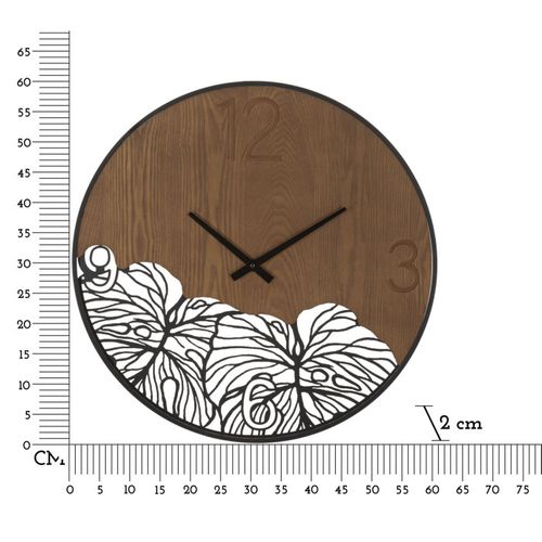 Horloge Murale Design "leaf" 60cm Marron et Noir