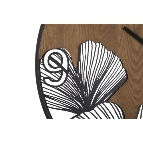 Horloge Murale Design "super Leaf" 60cm Marron et Noir