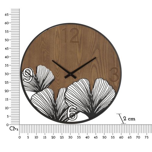Horloge Murale Design "super Leaf" 60cm Marron et Noir