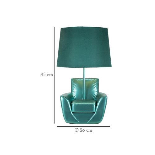 Lampe à Poser Déco "midcentury" 43cm Turquoise