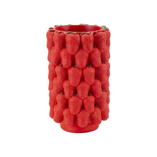Vase Déco Fruits "fraises" 32cm Rouge