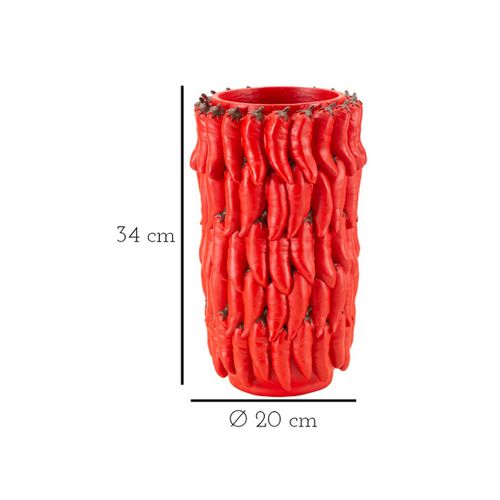 Vase Déco Piments "chili" 34cm Rouge