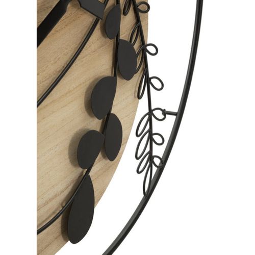 Horloge Murale En Métal "elegant" 60cm Naturel et Noir