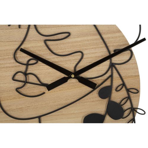 Horloge Murale En Métal "elegant" 60cm Naturel et Noir