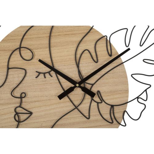 Horloge Murale En Métal "elegants" 60cm Naturel et Noir
