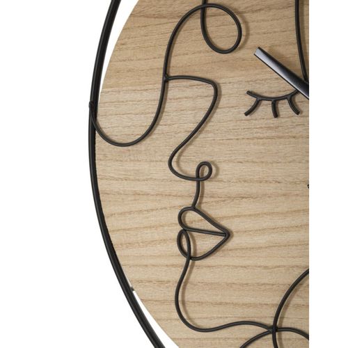 Horloge Murale En Métal "elegants" 60cm Naturel et Noir