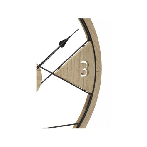 Horloge Murale En Métal "geometric" 60cm Naturel et Noir