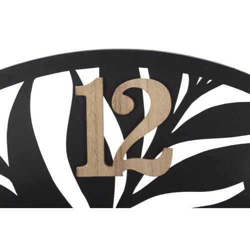 Horloge Murale En Métal "palm" 60cm Naturel et Noir