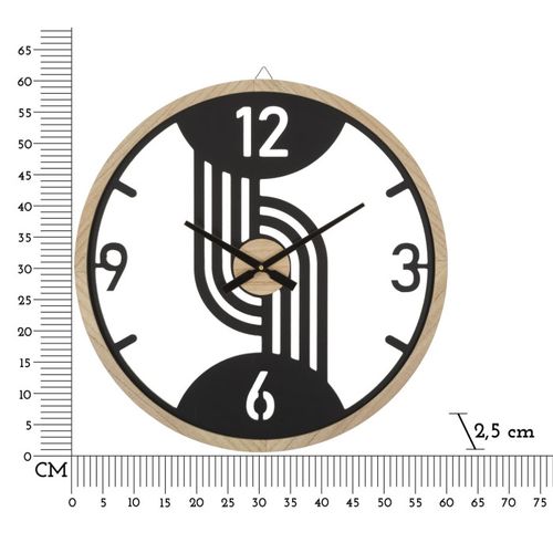 Horloge Murale En Métal "clips" 60cm Noir
