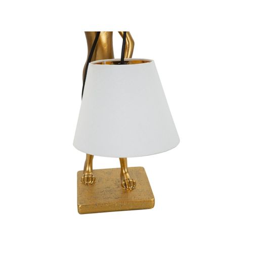 Lampe à Poser En Résine "lapin" 47cm Or et Blanc