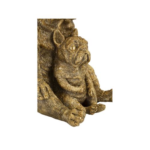 Lampe à Poser En Résine "chiens" 43cm Or et Noir