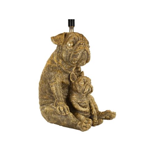 Lampe à Poser En Résine "chiens" 43cm Or et Noir