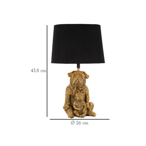 Lampe à Poser En Résine "chiens" 43cm Or et Noir