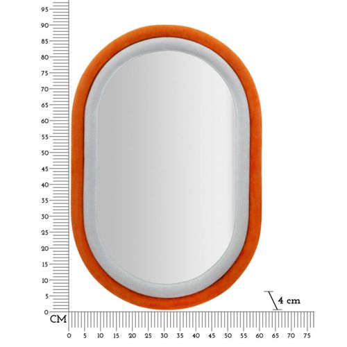 Miroir Mural En Velours "anthony" 90cm Gris et Orange