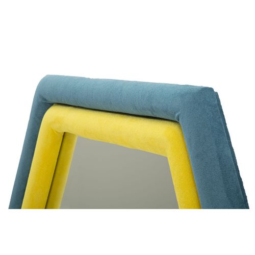 Miroir Mural En Velours "tony" 80cm Bleu et Jaune