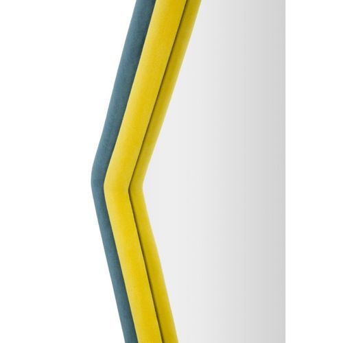 Miroir Mural En Velours "tony" 80cm Bleu et Jaune