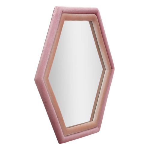 Miroir Mural En Velours "tony" 80cm Rose